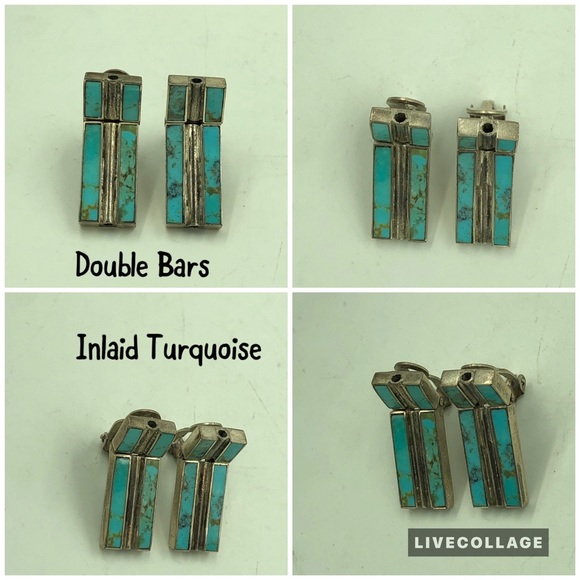 🌟SOLD!🌟925 STER Silver Turquoise Dangle Earrings - Picture 5 of 8